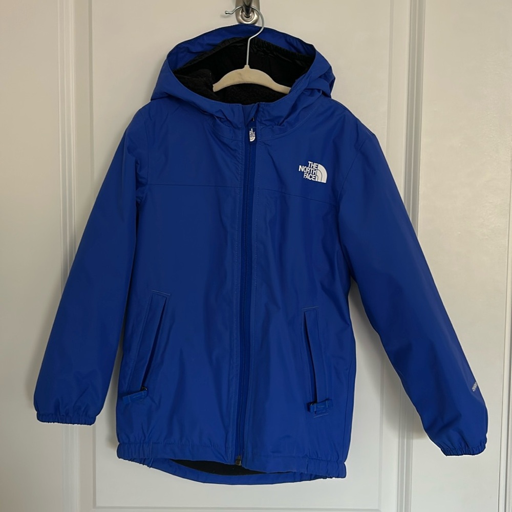 North Face Warm Fleece Lined Storm Rain Jacket with Hood Size 5T Hardly Worn